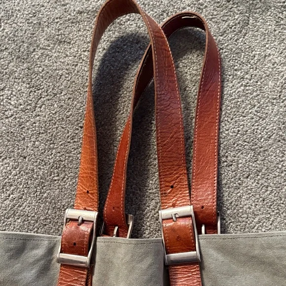 Postes France Canvas Leather Strap Mail Tote Bag Vintage Leather Straps - Picture 5 of 12